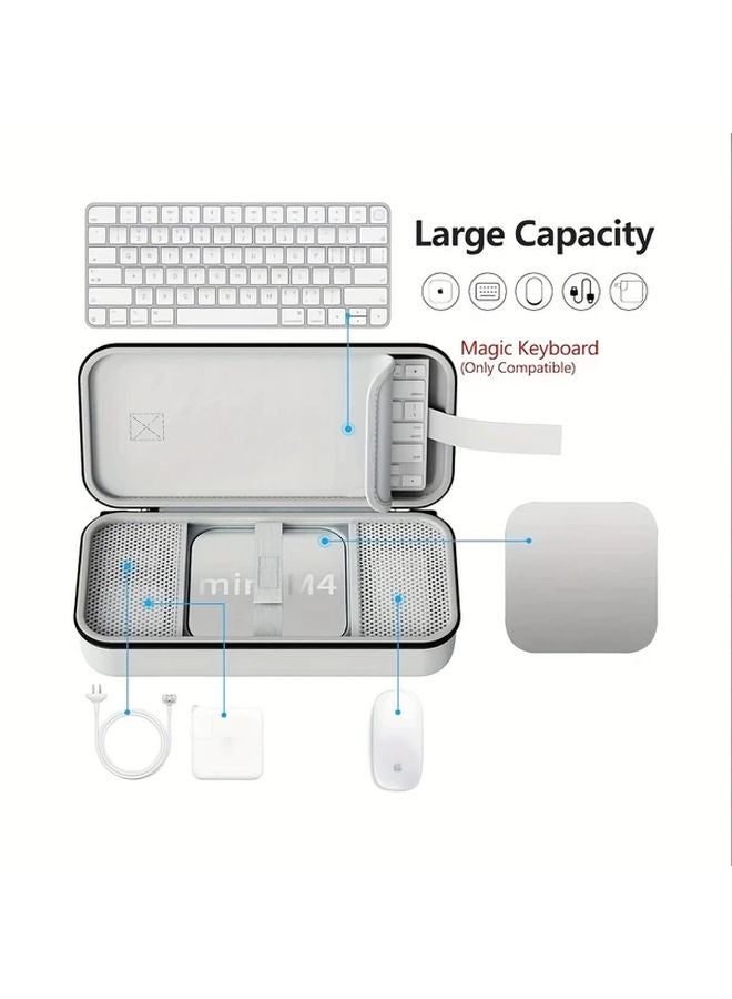 Black Hard Shell Protective Case For Apple Mac Mini M4 With Keyboard Mouse Slots - Image 1